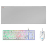 Kit de Teclado, Ratón y Alfombrilla XXL Mars Gaming MCPXWPT Blanco - 10000 DPI